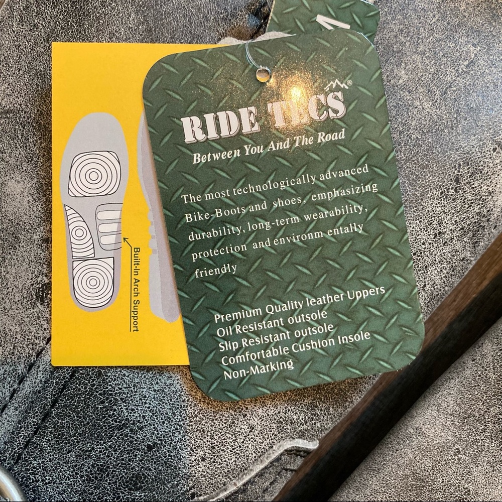 Ride Tecs Mens 13” Stone Wash Leather Harness Boots Size 8.5M  NWOB - Picture 14 of 15